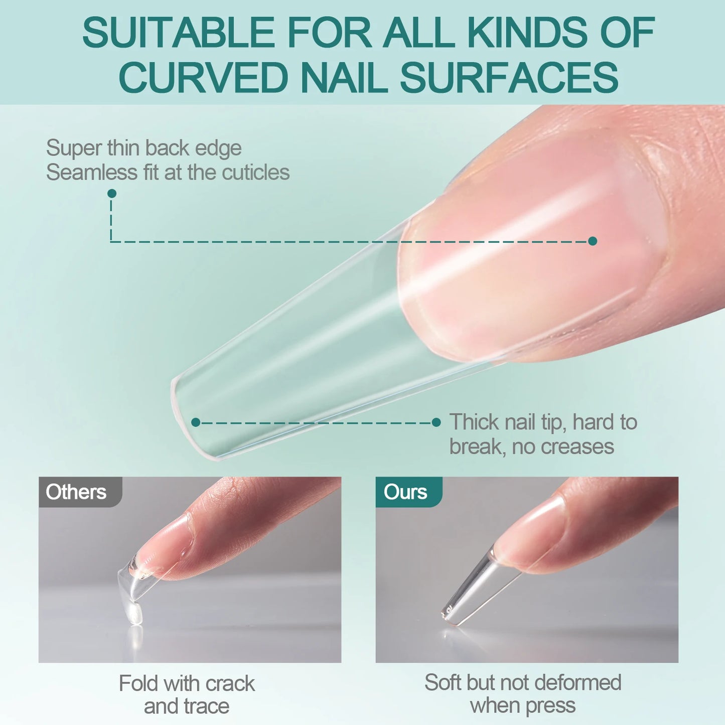 Nailpop Soft Gel Tips for Nails Acrylic Material
