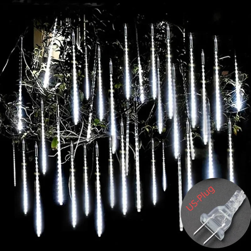 Solar Meteor Shower Rain String Lights