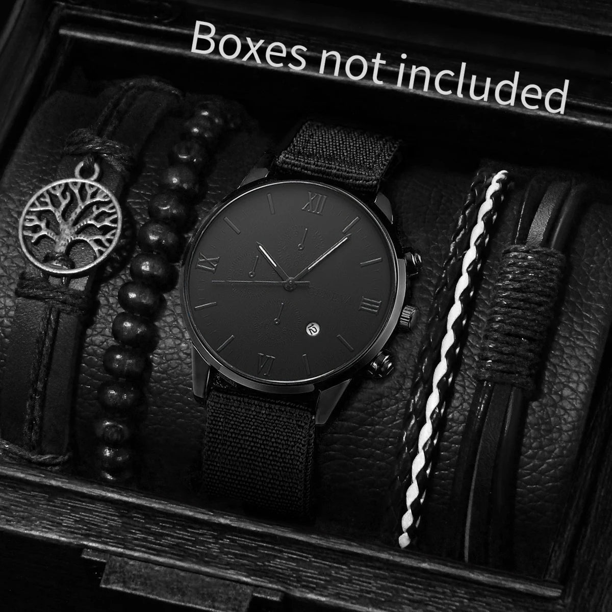 Fashion Men Watches Casual Nylon Band Male's Quartz Watch Bracelets Set Relogio Masculino Reloj Hombre（Without Box）
