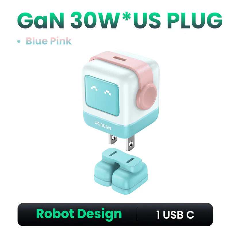 【US Plug】UGREEN 65W 30W GaN Charger Robot Design