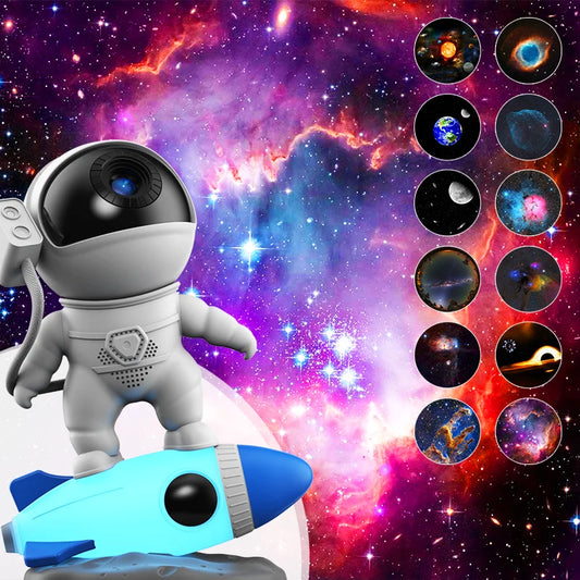 Rocket Astronaut Galaxy Projector Night Light Lamp