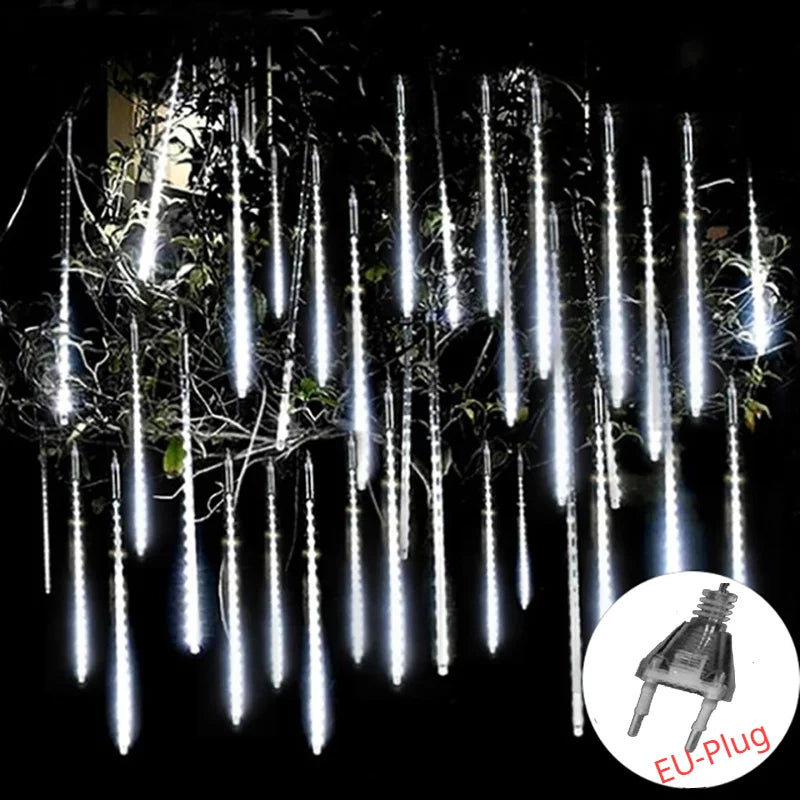 Solar Meteor Shower Rain String Lights