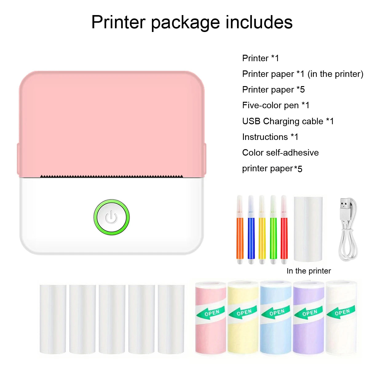 Mini Portabl Printer Inkless Sticker Maker