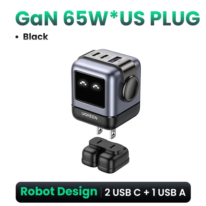 【US Plug】UGREEN 65W 30W GaN Charger Robot Design