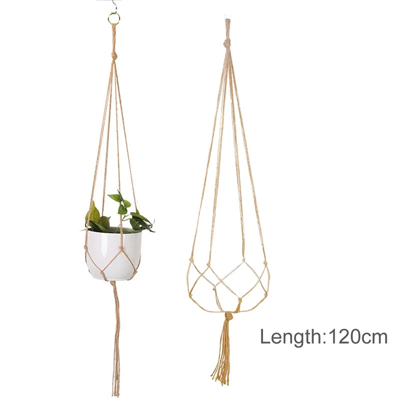 Hanging Plant Handmade Macrame Plant Hanger Flower Pot Planter Hanger Wall Decor Courtyard Garden Hanging Planter