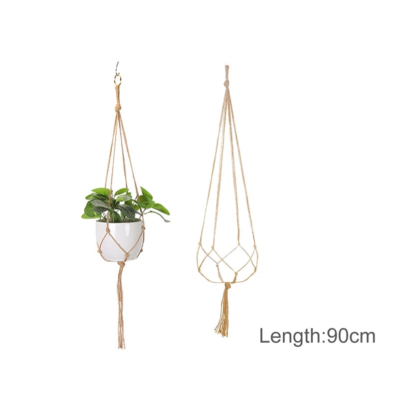 Hanging Plant Handmade Macrame Plant Hanger Flower Pot Planter Hanger Wall Decor Courtyard Garden Hanging Planter