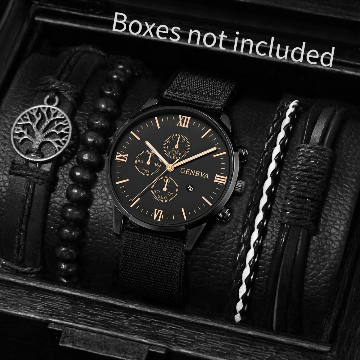 Fashion Men Watches Casual Nylon Band Male's Quartz Watch Bracelets Set Relogio Masculino Reloj Hombre（Without Box）