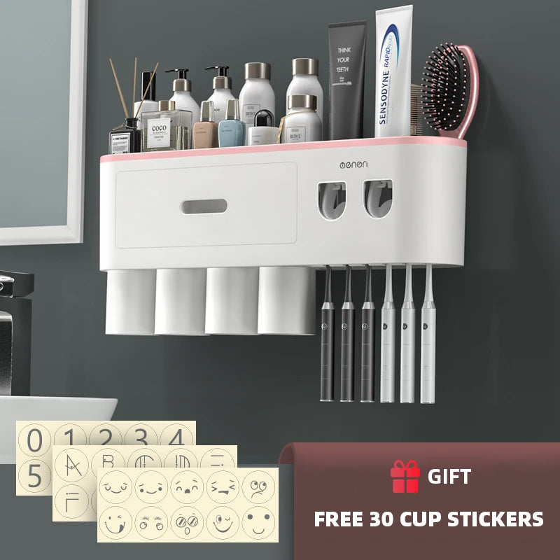 Magnetic Adsorption Inverted Toothbrush Holder