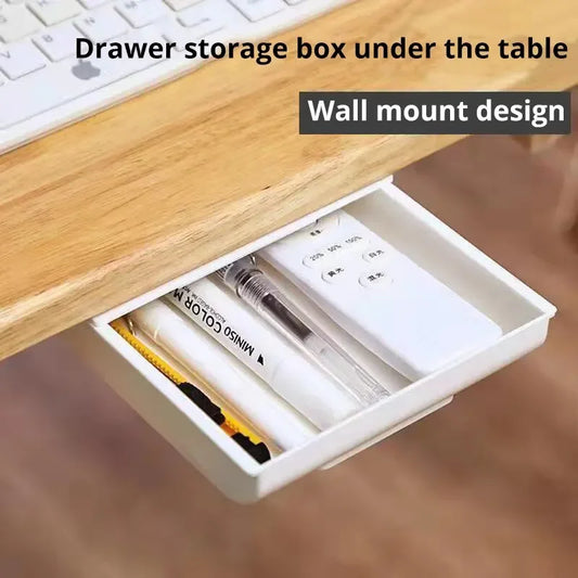 Hidden makeup pen holder under desk