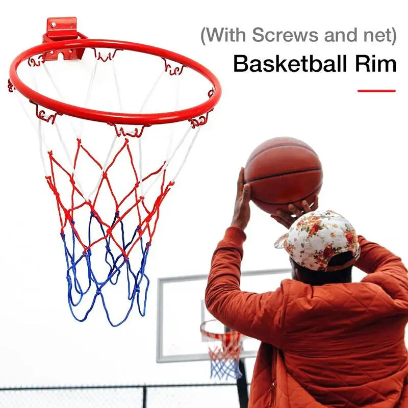 Hanging Basketball Hoop Wall Mounted Goal Hoop Rim Net