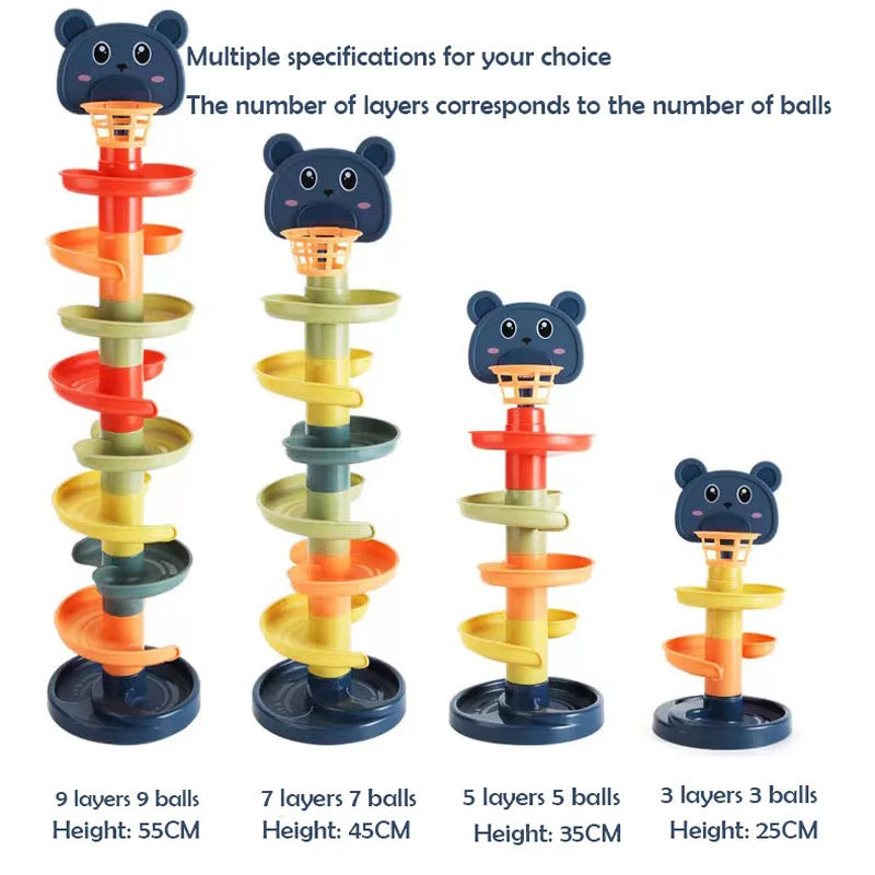 Rolling Ball Pile Tower Early Educational Toy for Babies