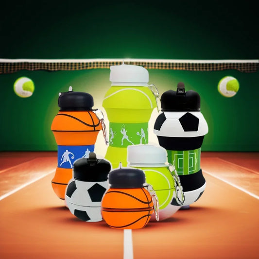 Foldable Football/basketball Silicone Water Bottle