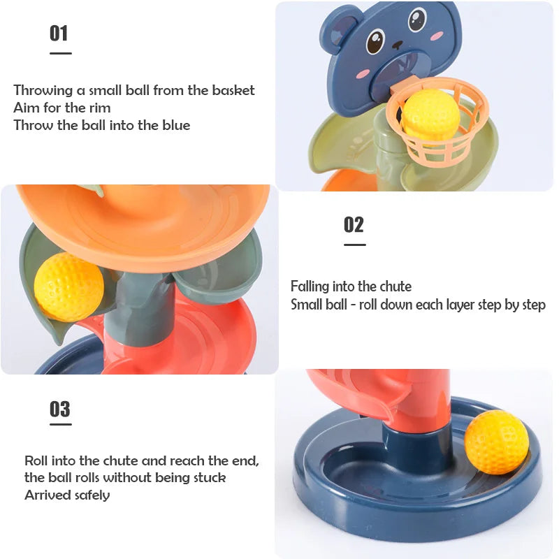Rolling Ball Pile Tower Early Educational Toy for Babies