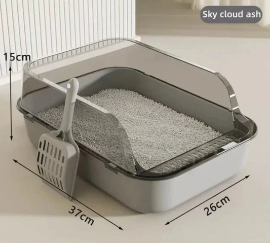 Kitty Sandbox Cat Litter Box Semi-enclosed Splashproof Cat