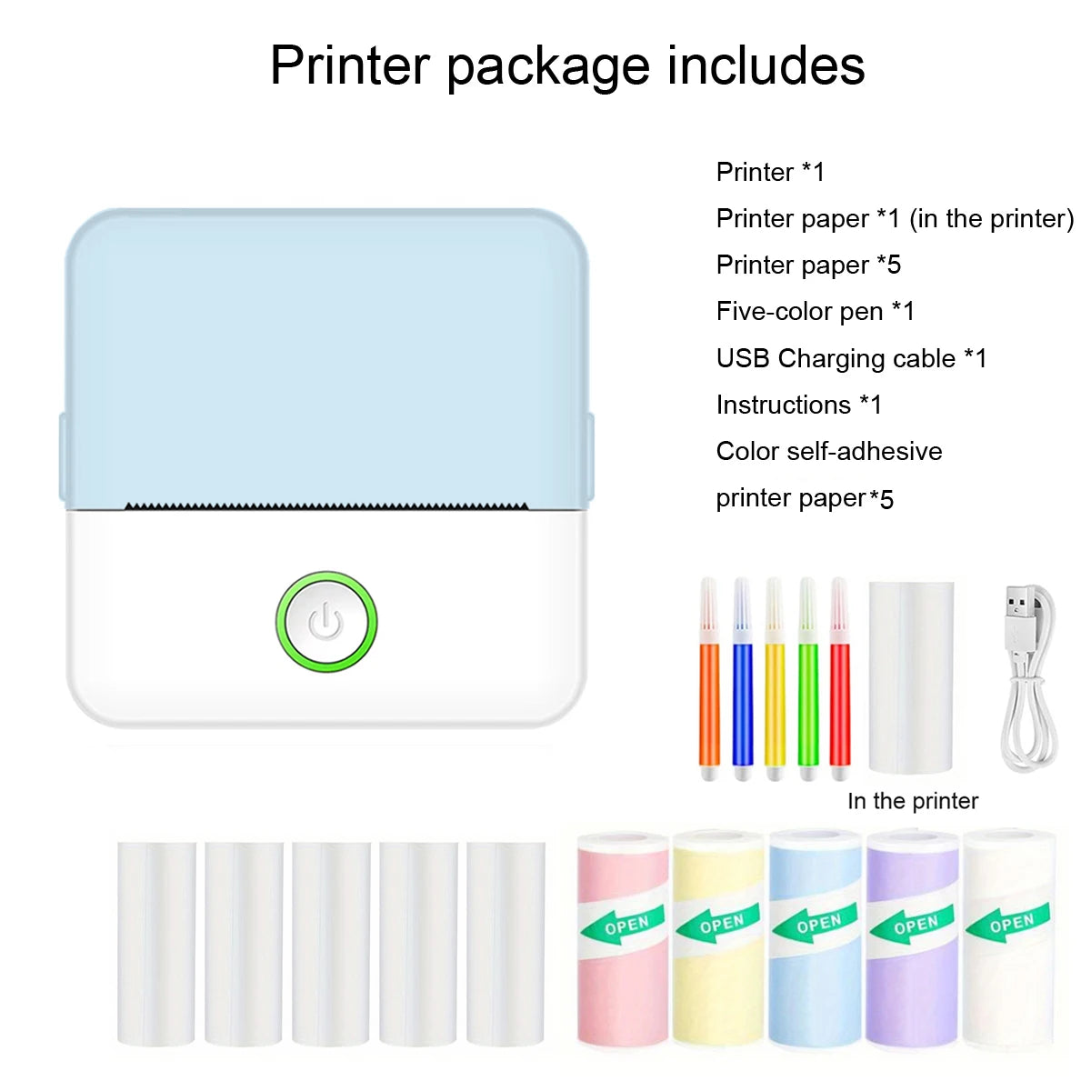 Mini Portabl Printer Inkless Sticker Maker