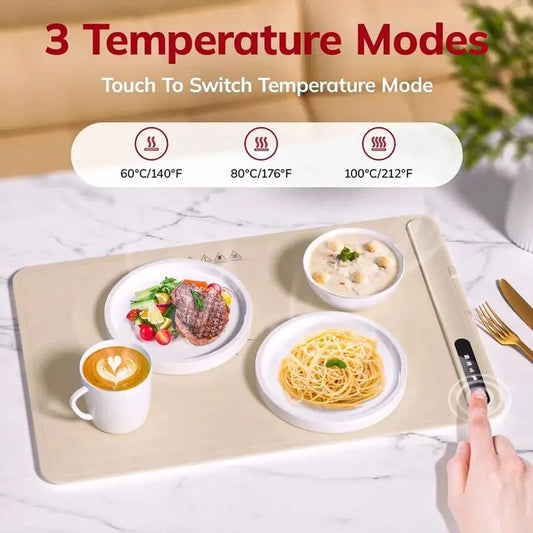 Foldable Food Warmer Plate with Adjustable Temperature Control