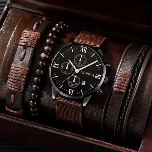 Quartz Watches Bracelet Watch Set For Men Business