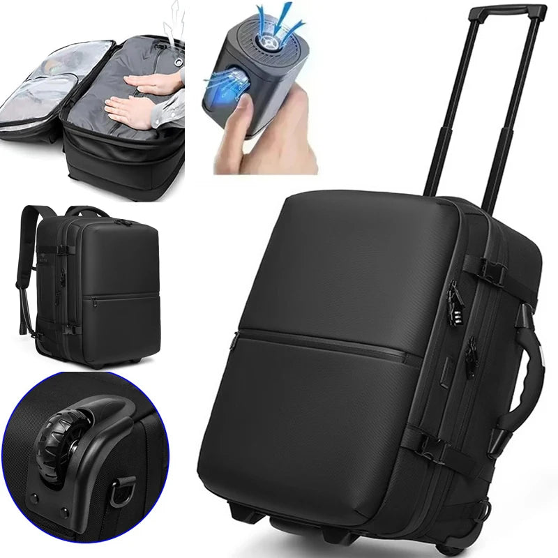 60L Airback Vacuum Compression Backpack with Wheels