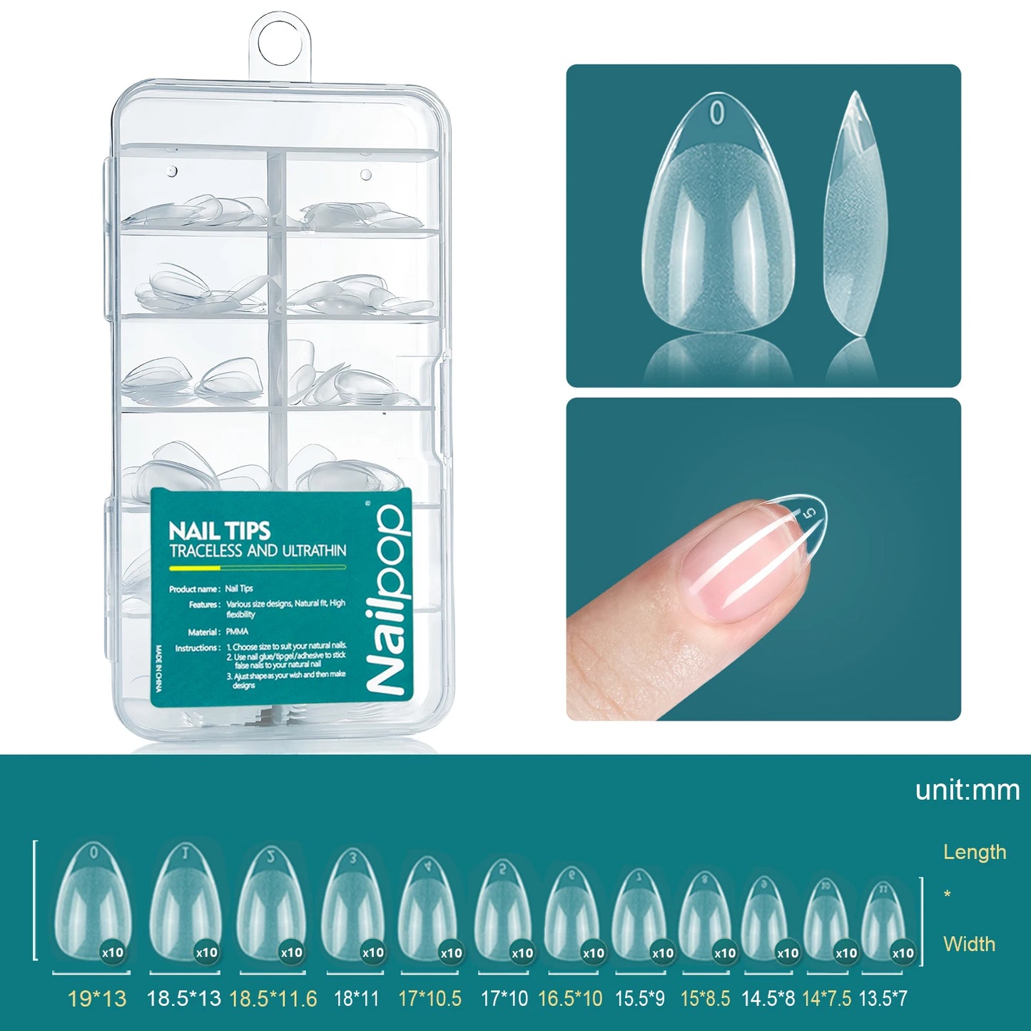 Nailpop Soft Gel Tips for Nails Acrylic Material