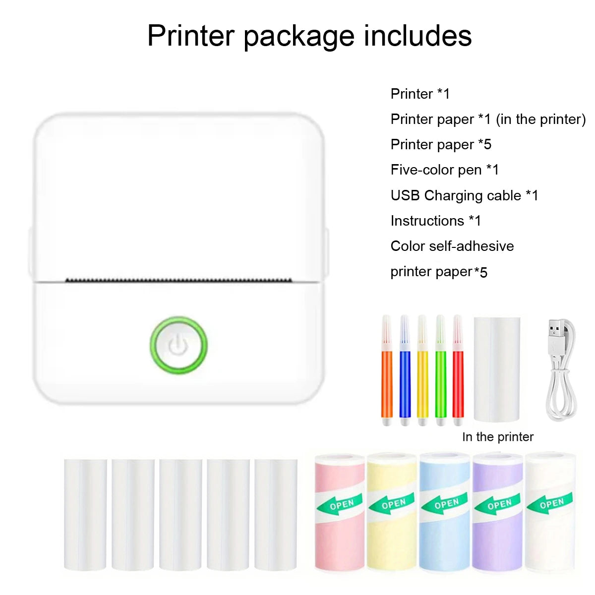 Mini Portabl Printer Inkless Sticker Maker