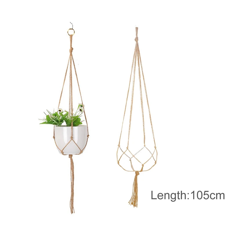 Hanging Plant Handmade Macrame Plant Hanger Flower Pot Planter Hanger Wall Decor Courtyard Garden Hanging Planter