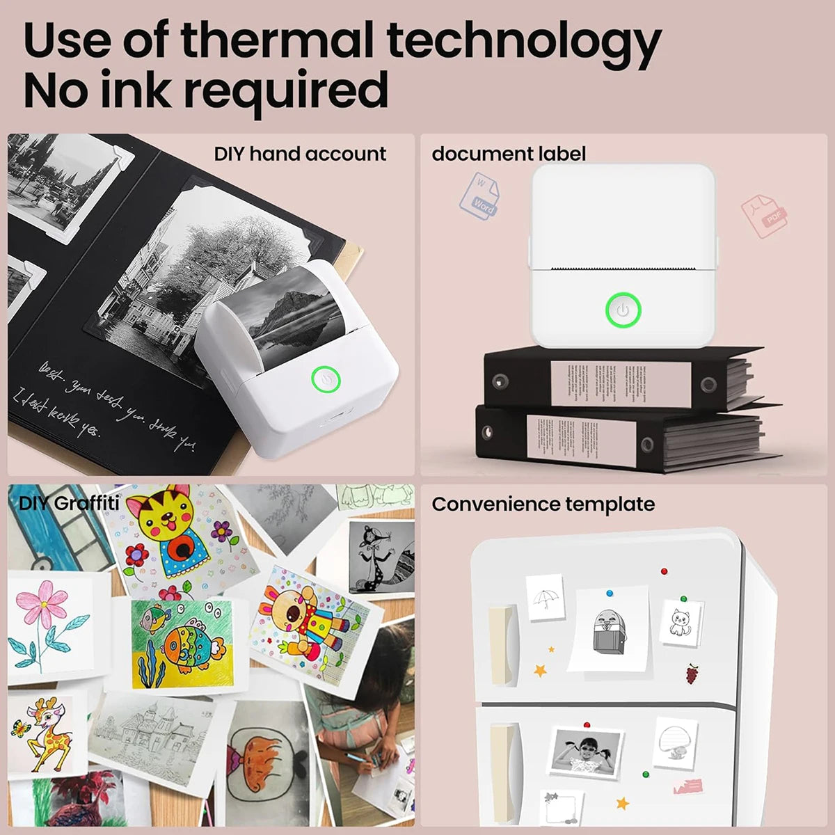 Mini Portabl Printer Inkless Sticker Maker