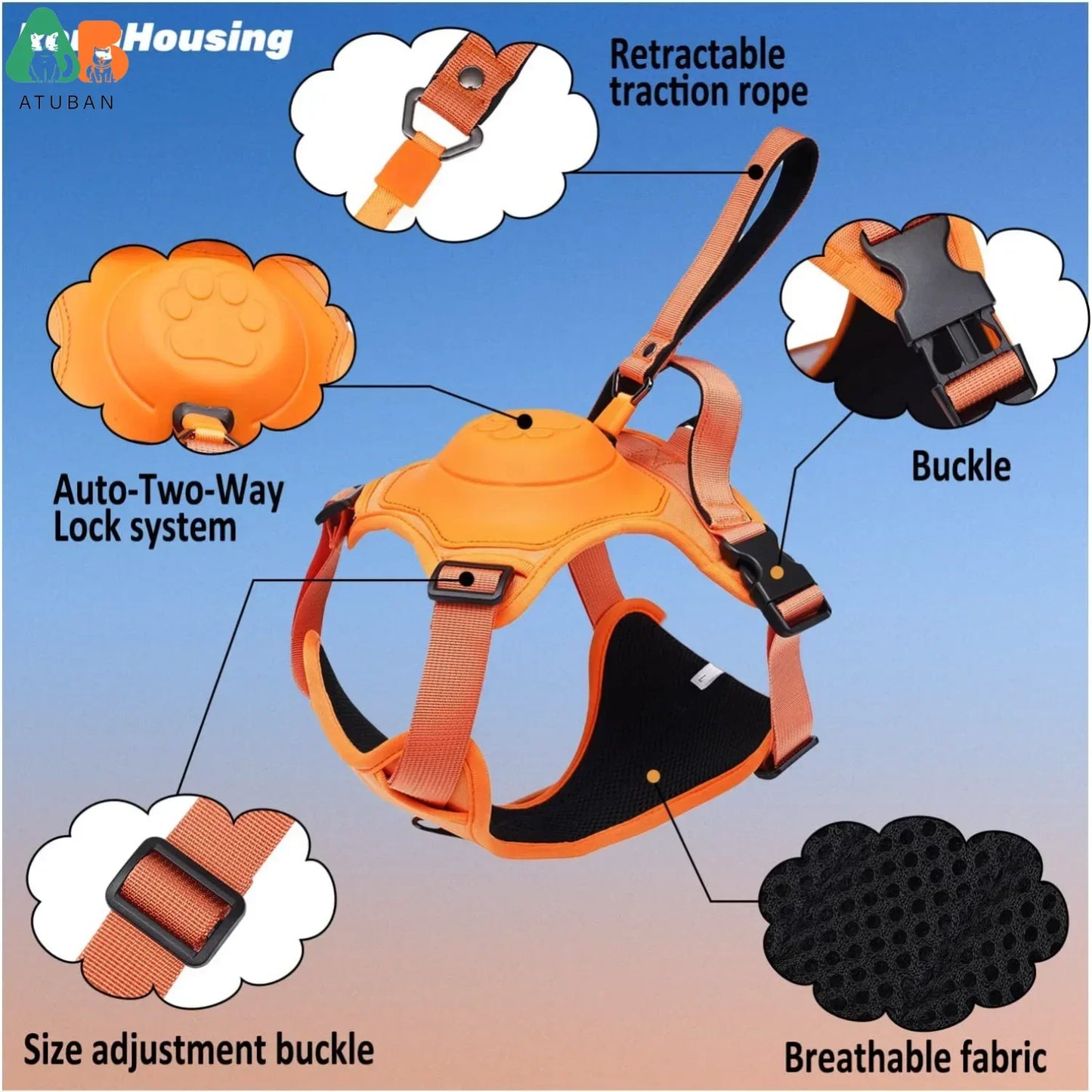 Dog Harness and Retractable