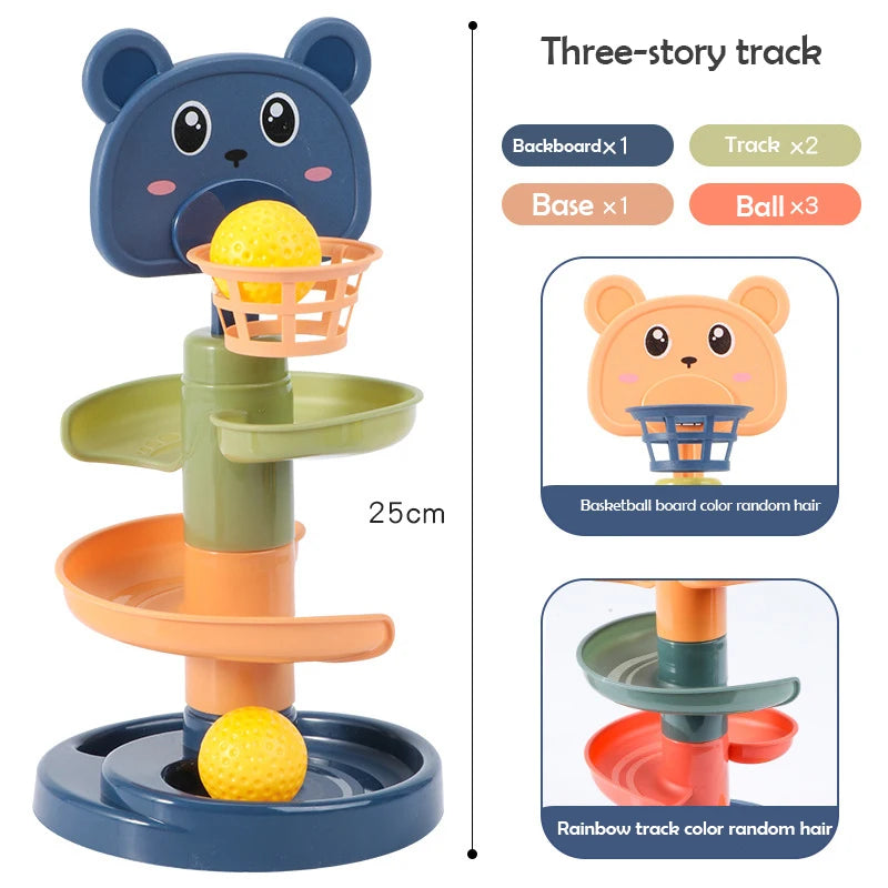 Rolling Ball Pile Tower Early Educational Toy for Babies