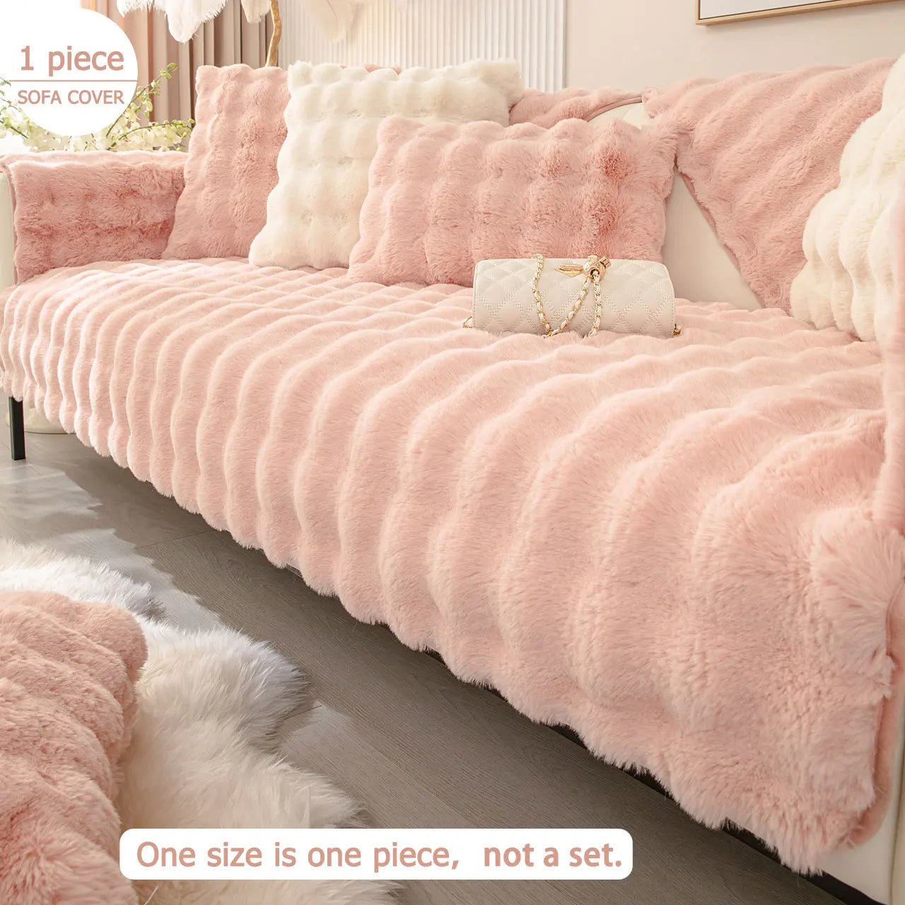 Artificial Rabbit Fur Sofa Cover