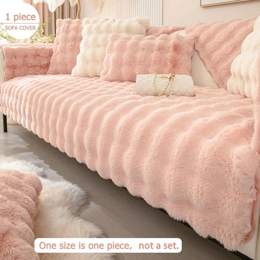 Artificial Rabbit Fur Sofa Cover