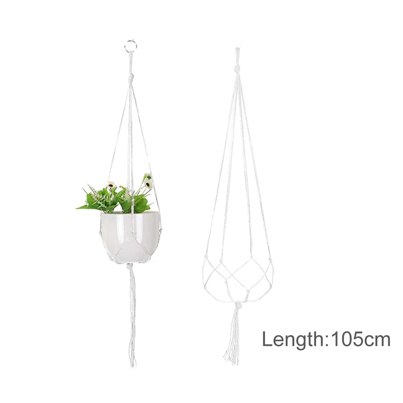 Hanging Plant Handmade Macrame Plant Hanger Flower Pot Planter Hanger Wall Decor Courtyard Garden Hanging Planter