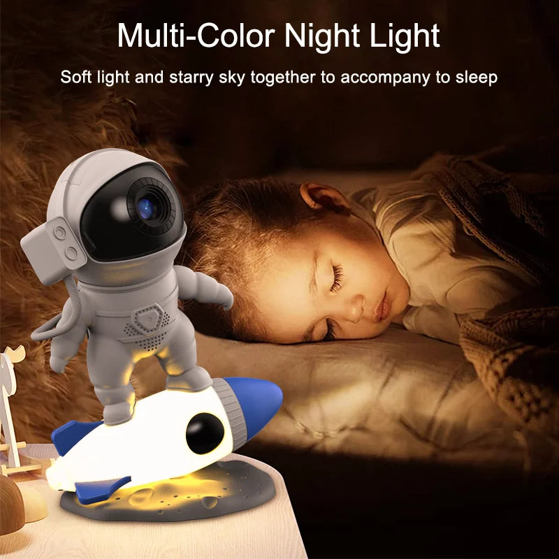 Rocket Astronaut Galaxy Projector Night Light Lamp