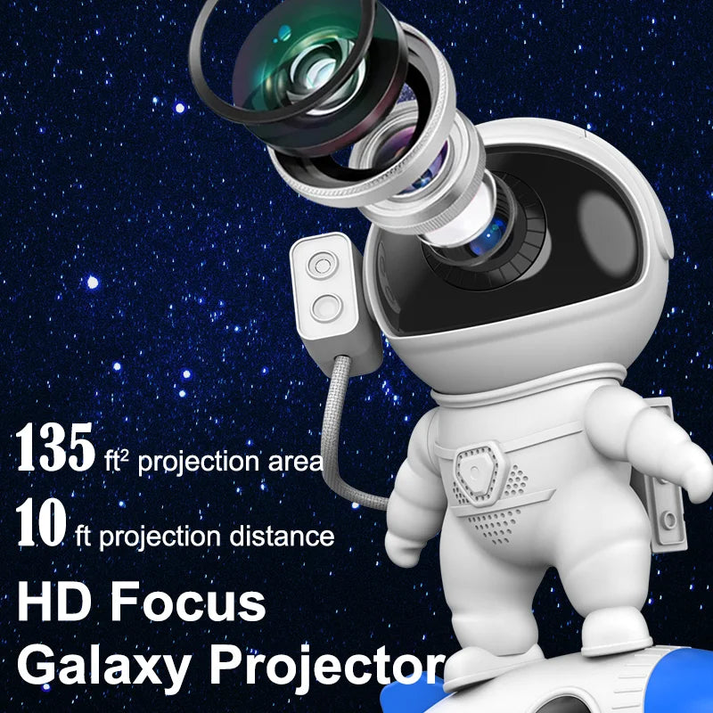 Rocket Astronaut Galaxy Projector Night Light Lamp