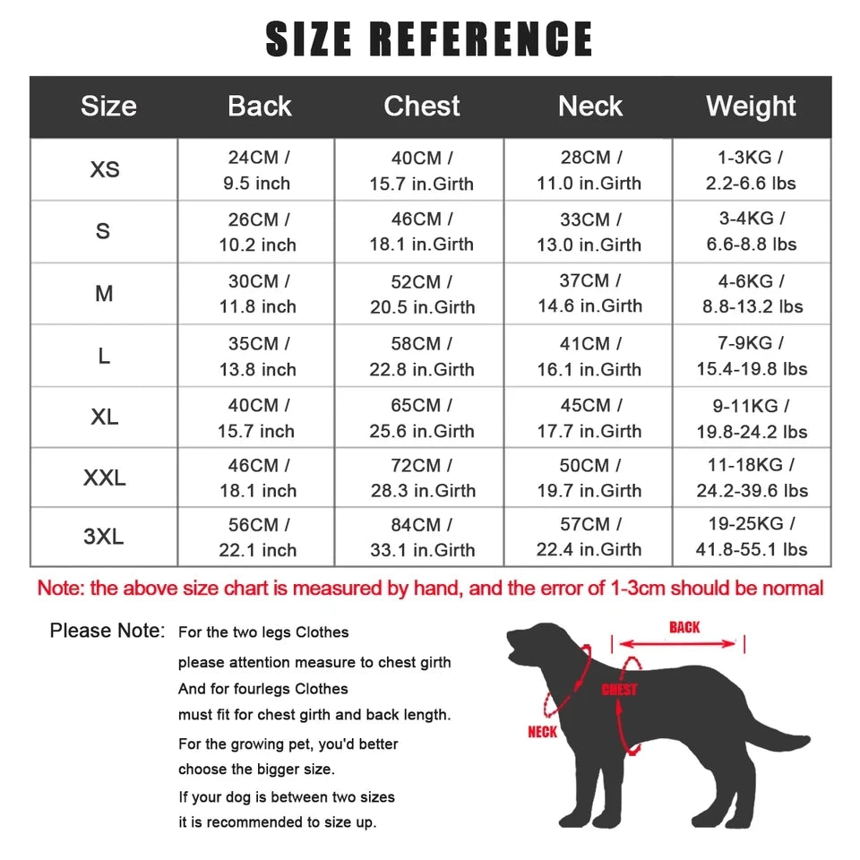 Large Winter Clothes for Pet Dogs