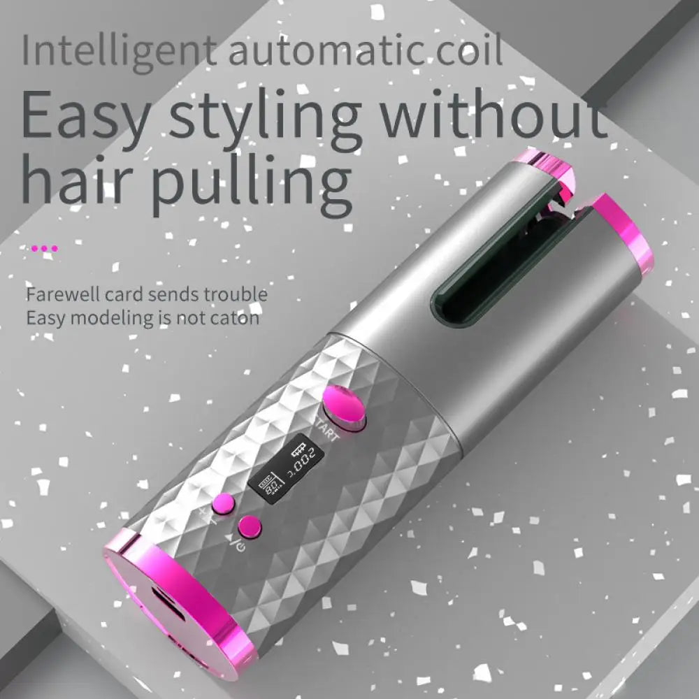 Automatic Wireless Hair Curler Cordless Rotating USB Rechargeable