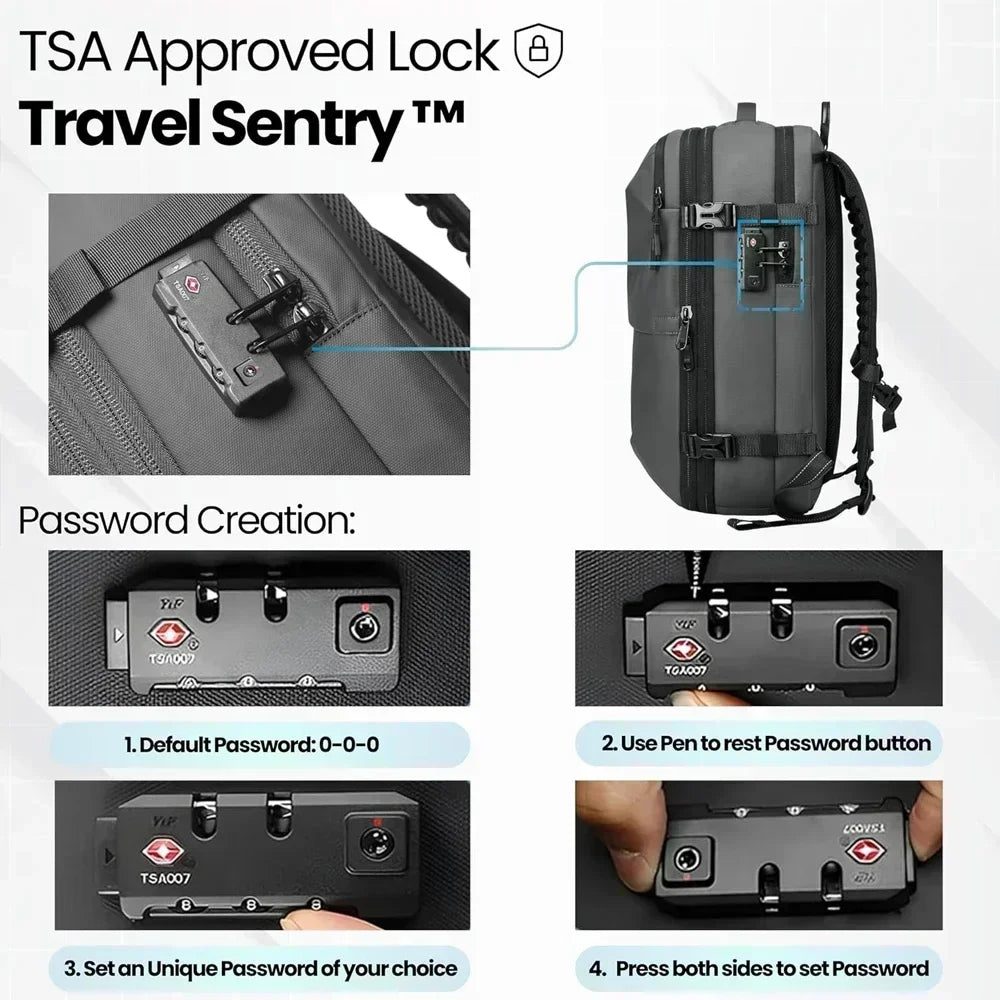 60L Airback Vacuum Compression Backpack with Wheels