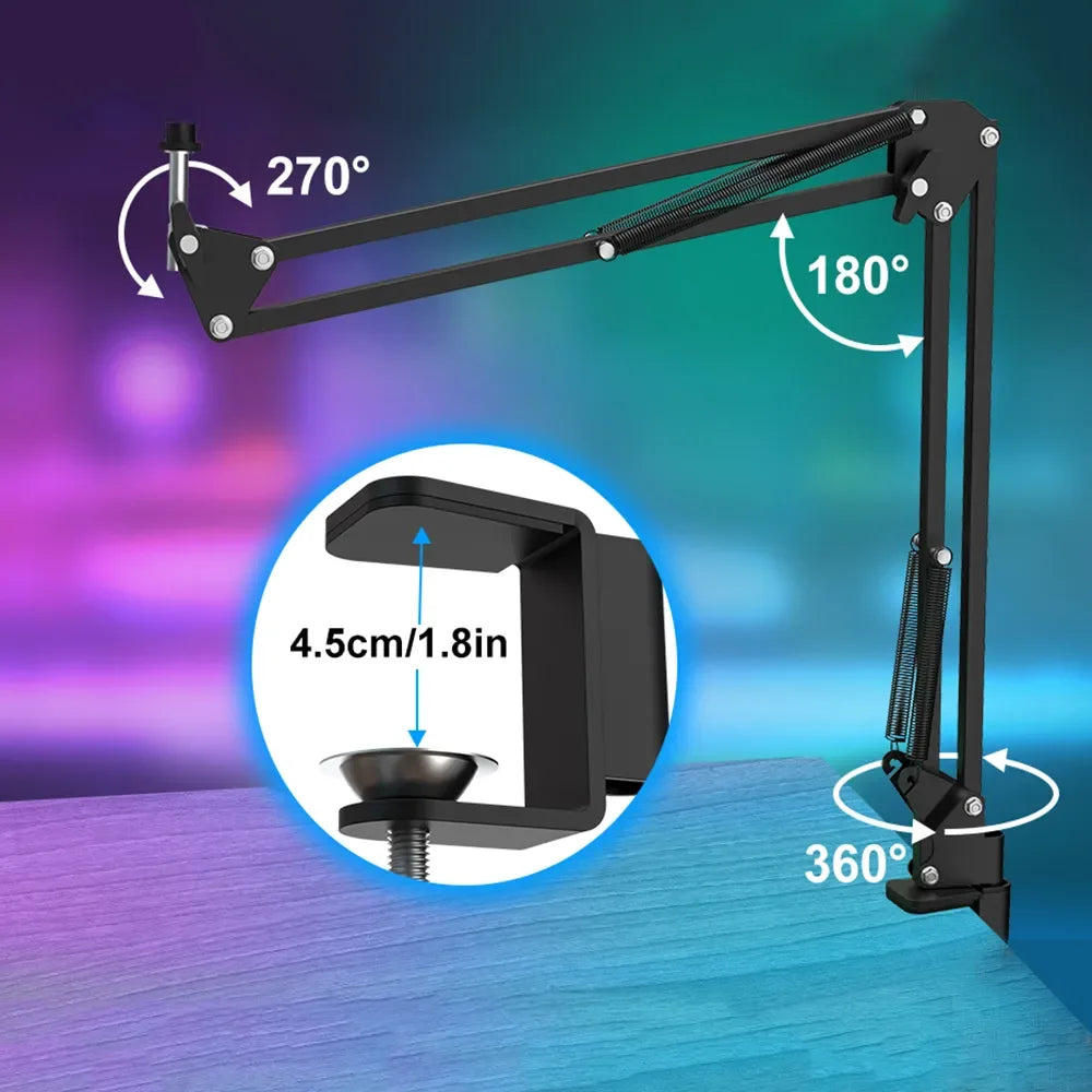 Haomuren  Microphone Studio Cardioid Condenser Mic Kit with Boom Arm For Recording YouTube