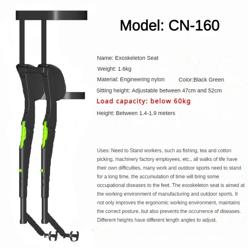 Exoskeleton Wearable Sports Lightweight Folding Chair
