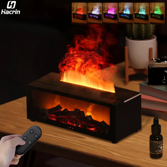 Air Humidifier Essential Oil Diffuser Flame Aroma