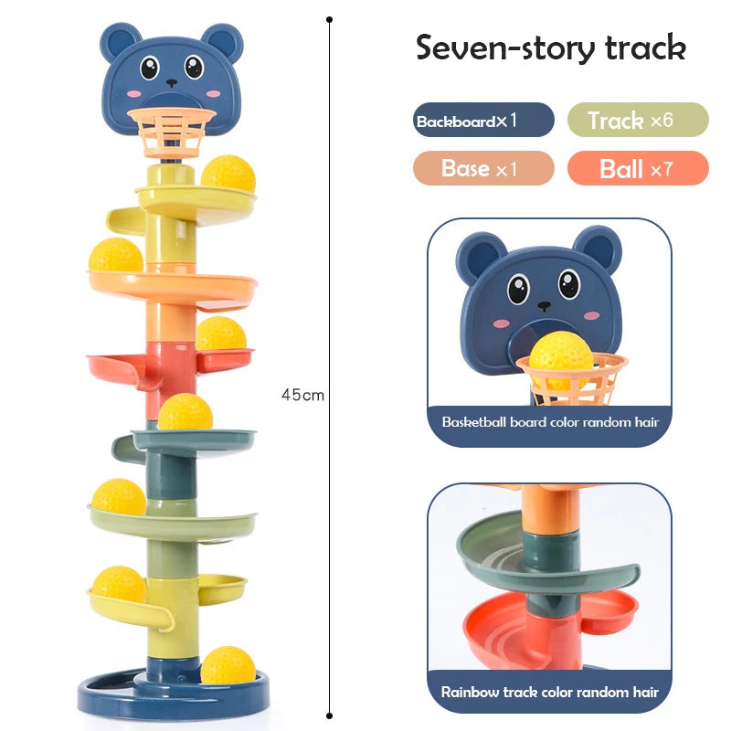 Rolling Ball Pile Tower Early Educational Toy for Babies