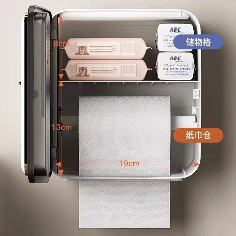 Wall Mounted Black Roll Paper Storage