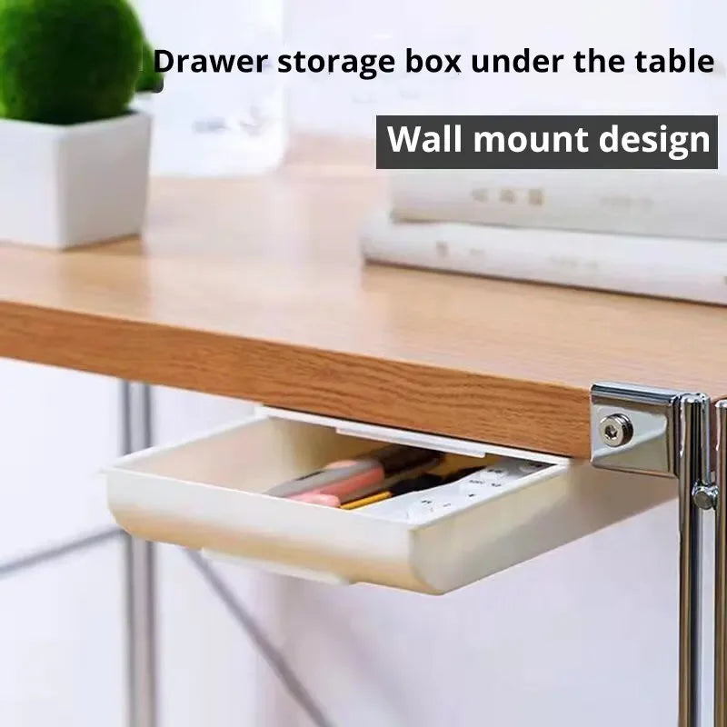 Hidden makeup pen holder under desk